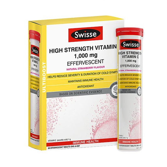 Swisse High Strength Vitamin C 1000mg 60 Effervescent Tablets  (维生素C 1000mg 泡腾片 60片)