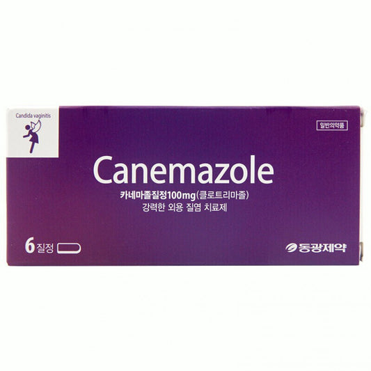 Canemazol Vaginal Tablet 100mg 6pcs (韩国CANEMAZOLE私密护理东光妇科药6粒)