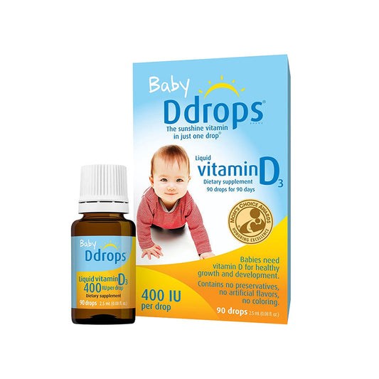 Baby Ddrops Vitamin D3 400IU(2.5mL) (美国 Ddrops 维生素D3 补钙滴剂400IU 2.5ML)